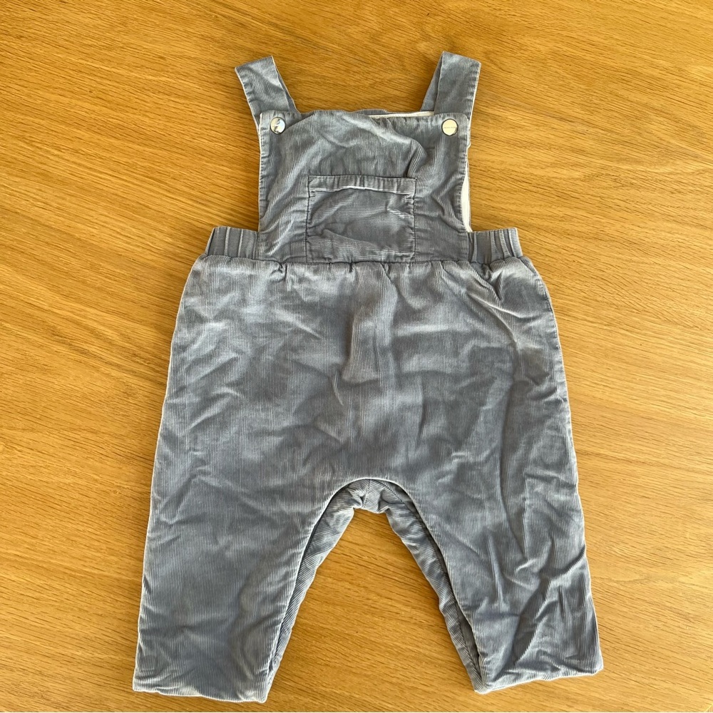 Jacadi corduroy overalls in dusty blue. Size 6M